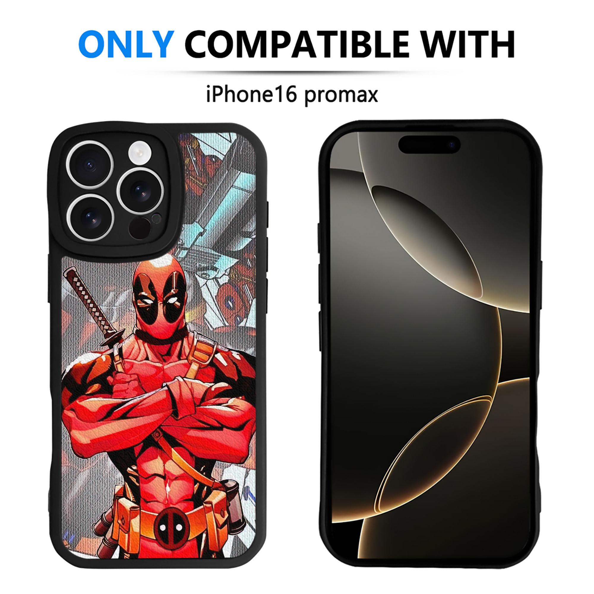 （画像用） Deadpool デッドプール 【iPhone 16シリーズ対応】シリコンスマホケース（レザー調） 材質：シリコン